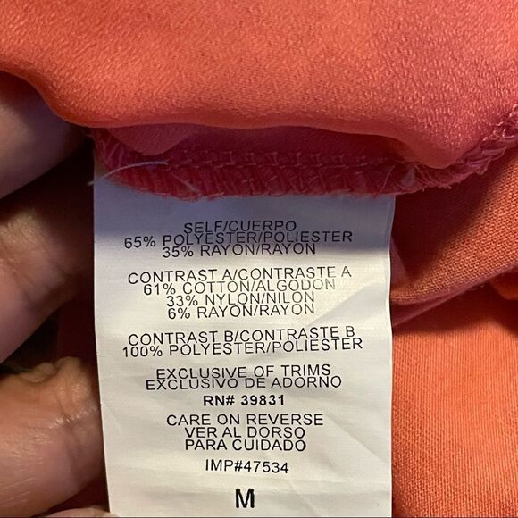 REWIND NWT Pink Tank Top w/ Cream Lace Front, Fixed Wooden buttons, Size M - Picture 5 of 8